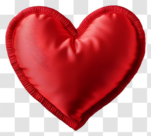 Heart - Red Satin Heart Pillow For Love Theme Transparent PNG
