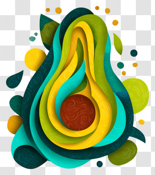 Avocado Logo - Colorful Abstract Avocado Art Transparent PNG