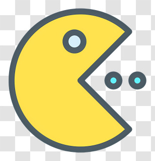 Pacman Logo - Retro Yellow Pacman Gaming Icon Transparent PNG