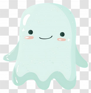 Cartoon Ghost - Adorable Cartoon Blue Ghost Illustration Transparent PNG
