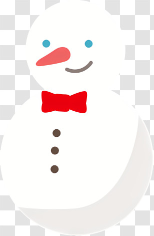 Snowman - Smiling Snowman With Red Bow Tie Transparent PNG