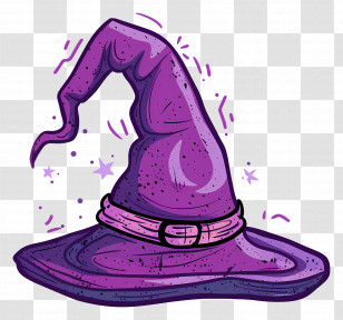 Halloween Cap - Purple Witch Hat Transparent PNG