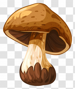 Boletus Mushroom - Detailed Brown Mushroom Illustration Transparent PNG