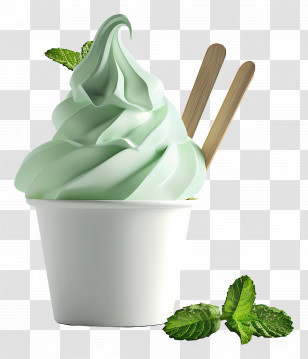 Mint Ice Cream - Mint Green Ice Cream In A Cup Transparent PNG