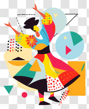 Spain Flamenco Dance - Colorful Dancing Woman Silhouette Transparent PNG