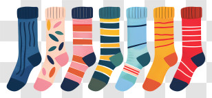 Lots Of Socks - Colorful And Playful Socks Design Transparent PNG