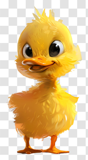 Cartoon Baby Duck - Adorable Cartoon Yellow Duck Transparent PNG