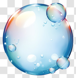 Watercolor Soap Bubbles - Iridescent Blue Soap Bubble Illustration Transparent PNG
