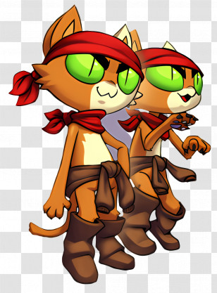 Lazy Paw Gang - Cartoon Cats In Adventure Transparent PNG