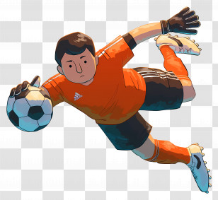 Asian Football Player - Dynamic Soccer Goalkeeper Transparent PNG