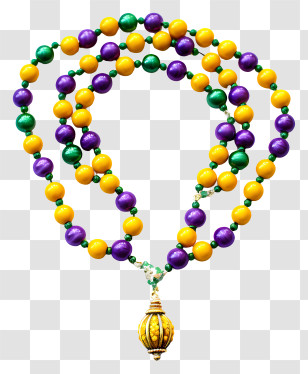 Shrove Tuesday - Colorful Beads Necklace With Pendant Transparent PNG