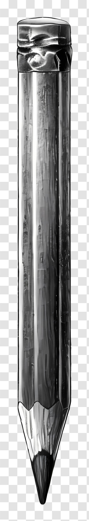 Pencil - Detailed Metallic Pencil Sketch Transparent PNG
