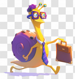 Cartoon Snail - Funny Business Snail Cartoon Character Transparent PNG