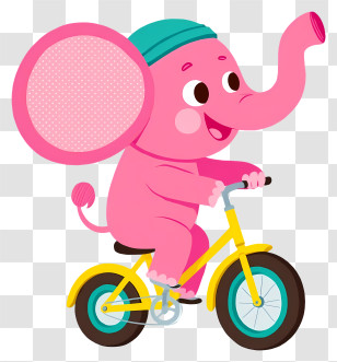 Cartoon Elephant Riding - Elephant Riding A Bicycle Transparent PNG