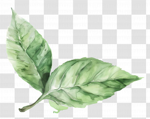 Green Leaf - Green Watercolor Leaves Illustration Transparent PNG