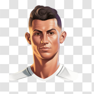Cristiano Ronaldo - Male Portrait Illustration In Realistic Style Transparent PNG