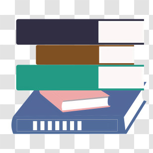 Icon - Minimalist Stack Of Books In Flat Illustration Style Transparent PNG