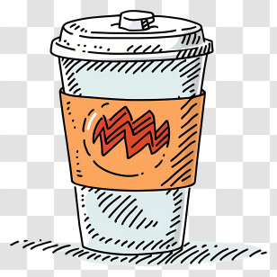 Plastic Cup - Hand-drawn To-go Coffee Cup Transparent PNG