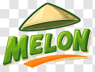 Melon Logo - Playful Melon Text Logo Transparent PNG