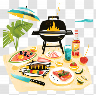 Summer Barbecue - Summer Beach Barbecue Transparent PNG