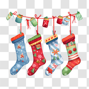 Christmas Stockings
 - Colorful Decorated Christmas Stockings For Holiday Cheer Transparent PNG