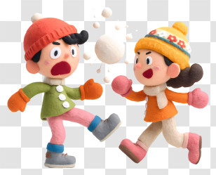 Children Playing Snowball Fight - Children Having A Snowball Fight Transparent PNG