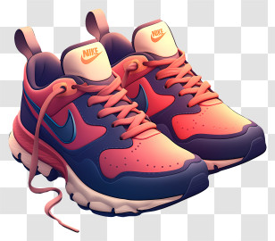 Shoes Nike - Pair Of Colorful Sneakers Illustration Transparent PNG