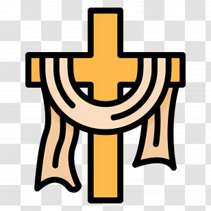 Christian Cross - Cross With Draped Cloth For Easter Transparent PNG