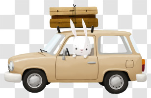 Cute Rabbit Driving Car - Cute Rabbit Driving A Car Transparent PNG