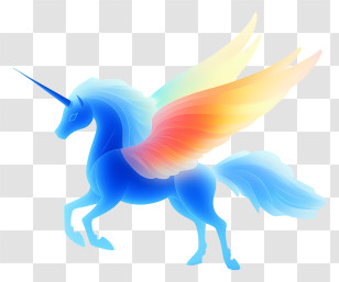 Gradient Object - Blue Rainbow-wing Unicorn Transparent PNG