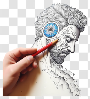 Portrait Drawing - Hand Drawing A Detailed Portrait Transparent PNG