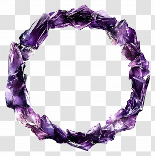 Circle Frame - Sparkling Purple Crystal Frame Design Transparent PNG