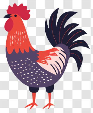 Rooster - Stylized Rooster Illustration Transparent PNG