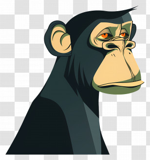 Monkey - Illustrated Chimpanzee Portrait Transparent PNG