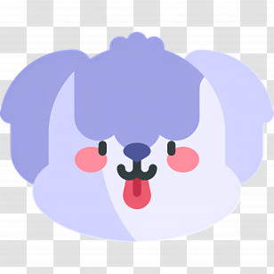 Dog Emoji - Cute Purple Dog Face Transparent PNG