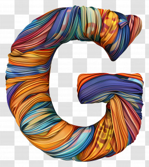 Letter G - 3D Multicolor Fabric Letter G Design Transparent PNG