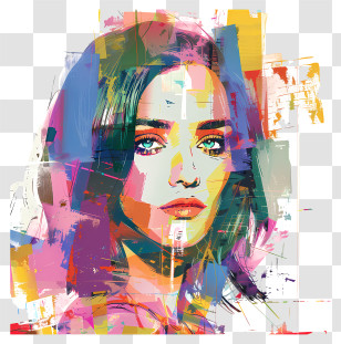 Katy Perry - Colorful Abstract Woman Portrait Artwork Transparent PNG