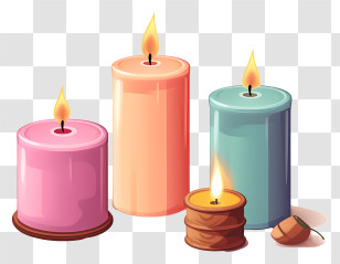Candle - Burning Candles Of Varied Sizes Transparent PNG