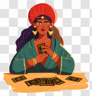 Fortune Teller Woman - Tarot Card Reader Transparent PNG