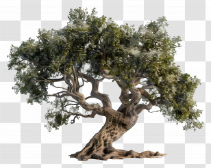 3d Oak Tree - Green Leafy Tree Depiction Transparent PNG