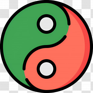 Yin Yang - Green And Red Yin Yang Symbol Transparent PNG