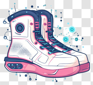 Tech Fairy Shoes - Futuristic Sneakers Design Transparent PNG