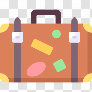 Travel Luggage - Flat Design Brown Travel Suitcase Transparent PNG
