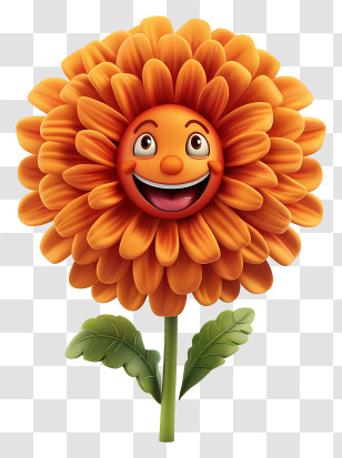 3d Cartoon Flowers - Smiling Flower Cartoon Character Transparent PNG