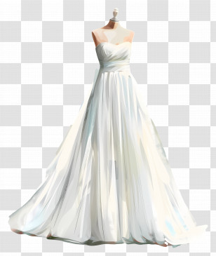 Simple Wedding Dress - Elegant White Wedding Dress Illustration Transparent PNG