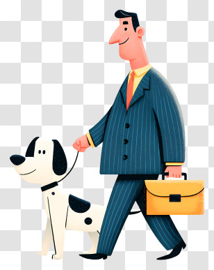 Take Your Dog To Work Day - Man Walking Dog With Briefcase Transparent PNG