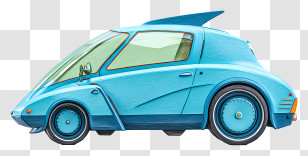 Futuristic Vehicle - Blue Cartoon Car With Futuristic Design Transparent PNG