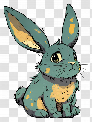 Bunny - Cute Cartoon Rabbit With Yellow Spots Transparent PNG