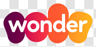 Wonder - Playful Wonder Wordmark With Colorful Blobs Transparent PNG