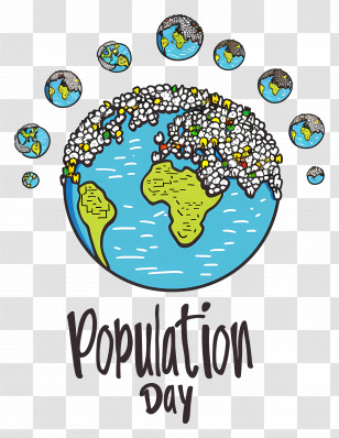 World Population Day - Population Day With Crowded Earth Transparent PNG